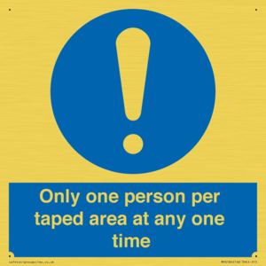 Only one person per taped area at any one time